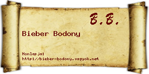 Bieber Bodony névjegykártya